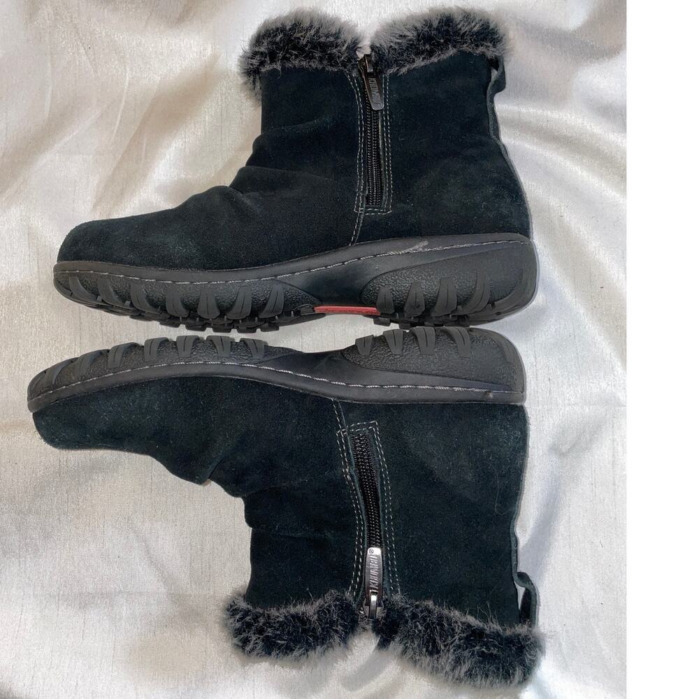 Khombu Suede All Weather Booties - Size Women's 7M - With Faux Fur - Little Wear - Picture 5 of 10